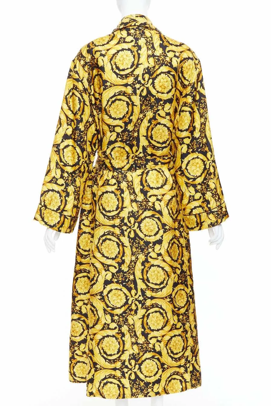 Versace Gold Black Robe Gold Silk Never worn, with tag - Box View