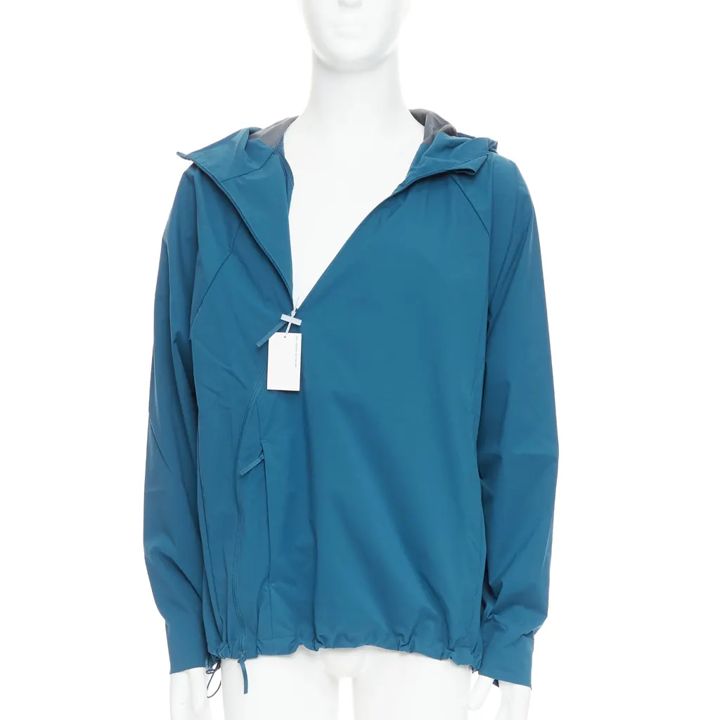Post Archive Faction Teal Zip Jacket Blue Polyester Never worn, with tag - Front View