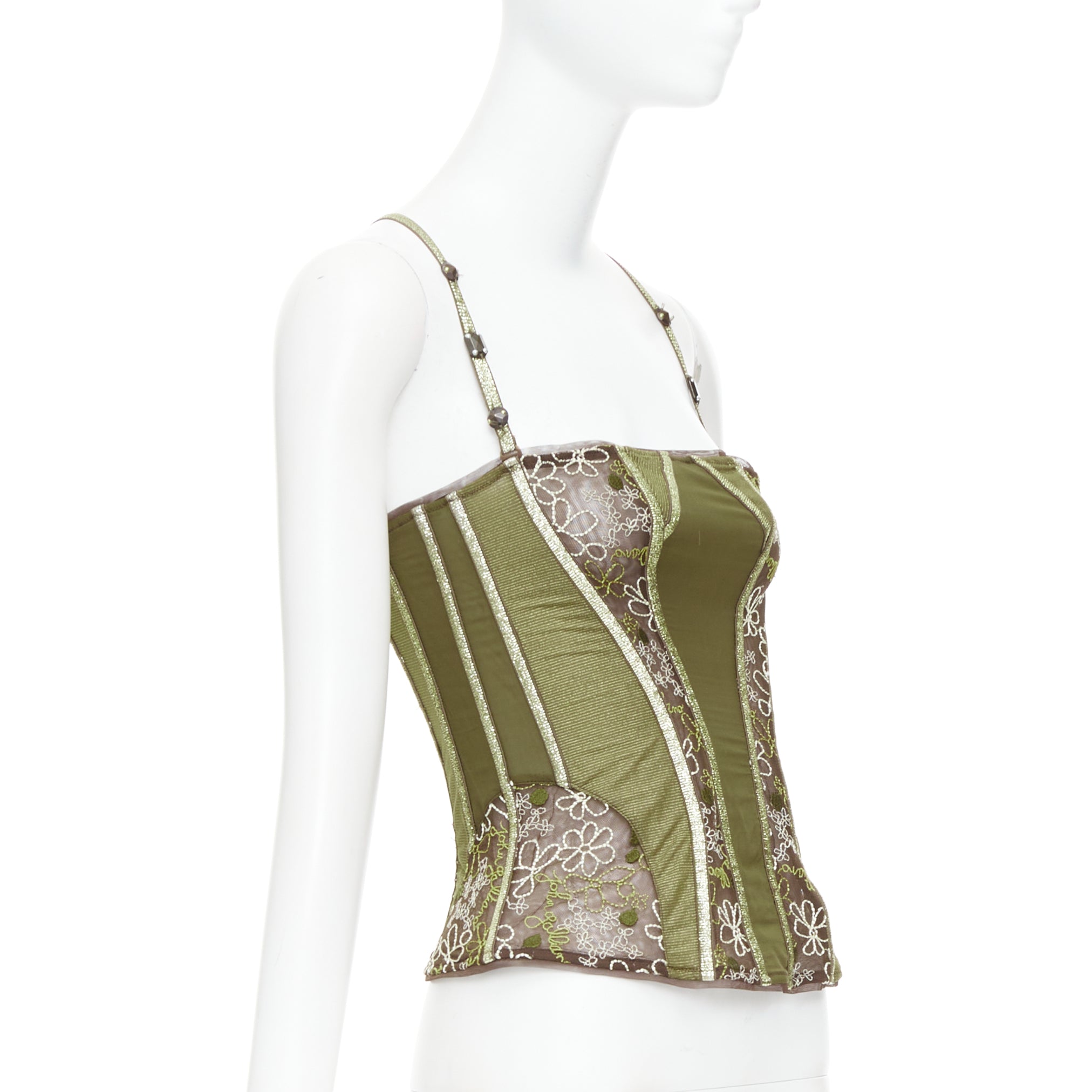 John Galliano Sheer Lace Bustier - Image 6