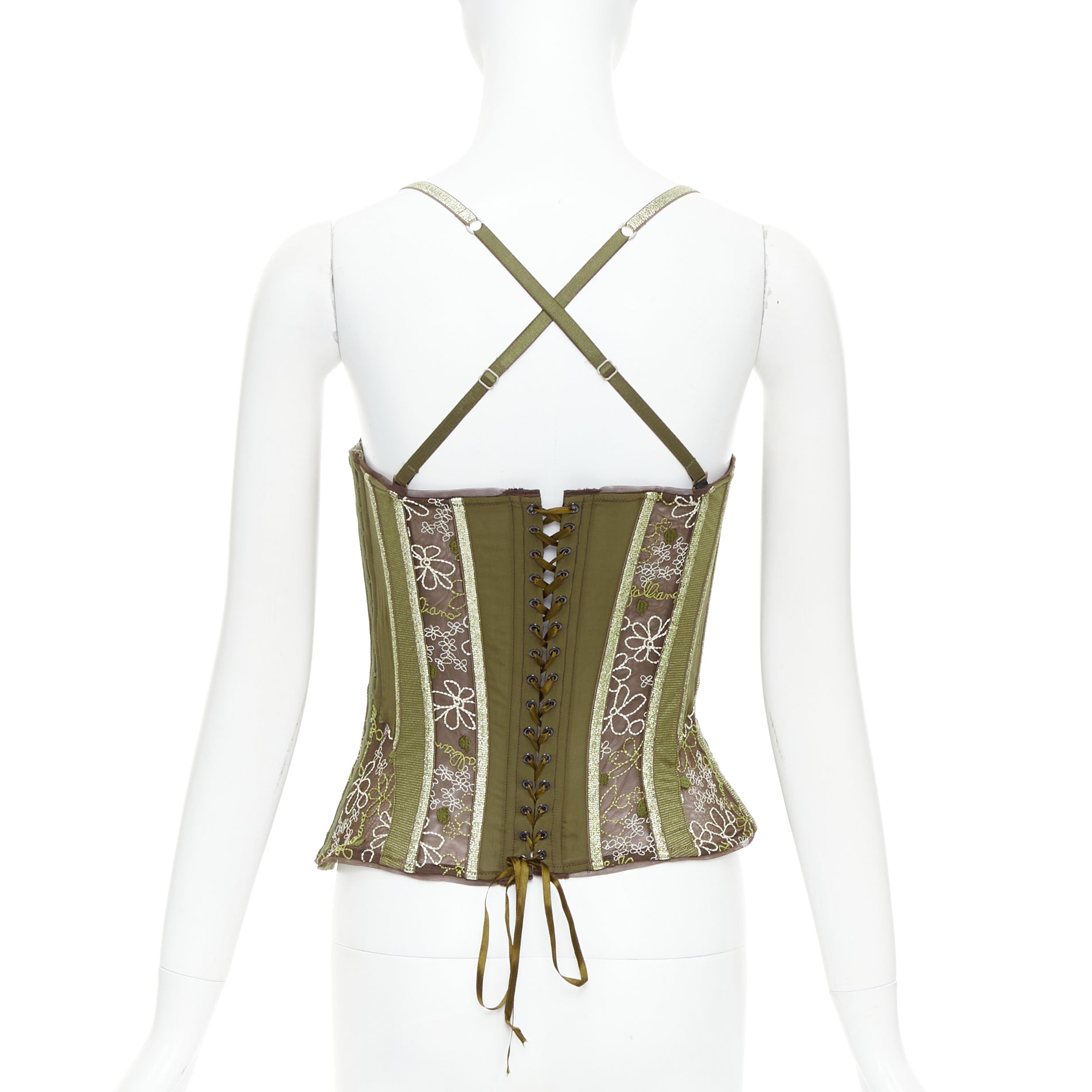 John Galliano Sheer Lace Bustier - Side view