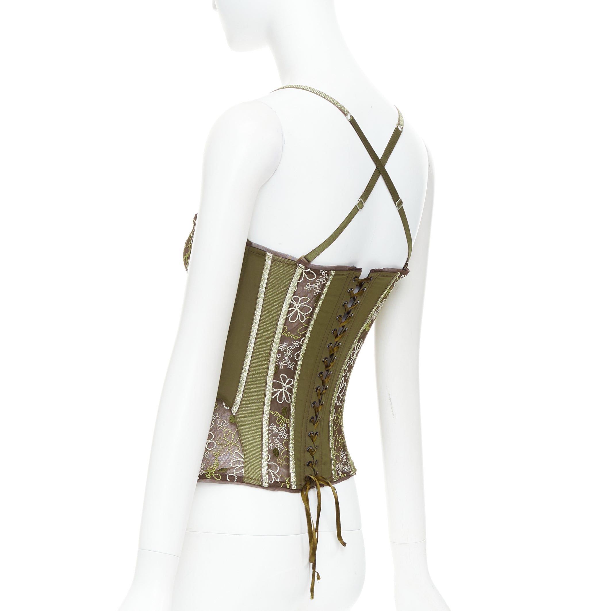 John Galliano Sheer Lace Bustier - Detail 1