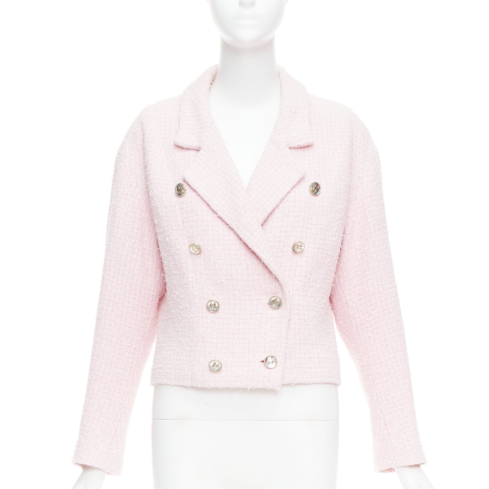 Chanel Pink Tweed Crop Jacket