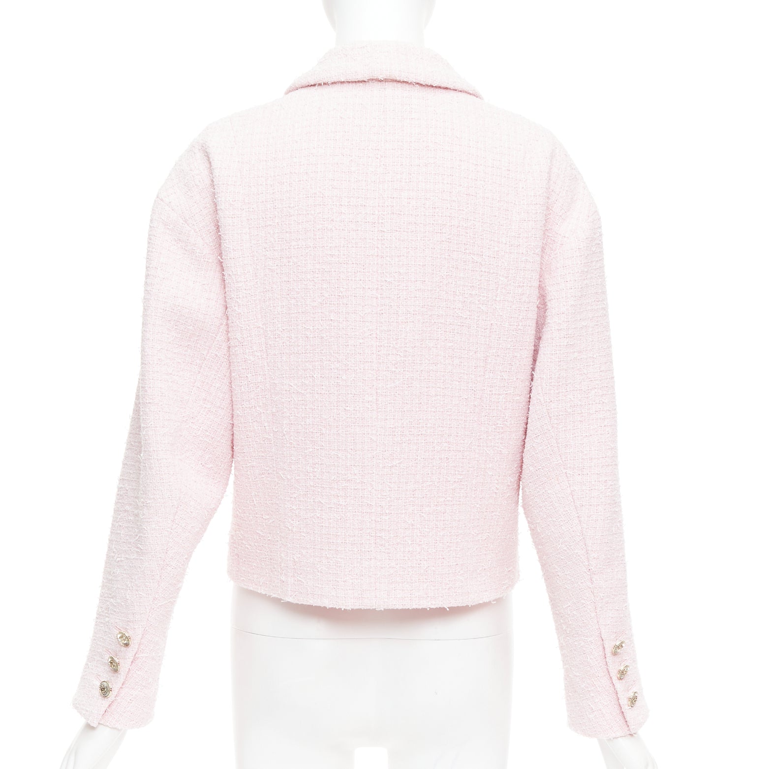 Chanel Pink Tweed Crop Jacket - Detail 1