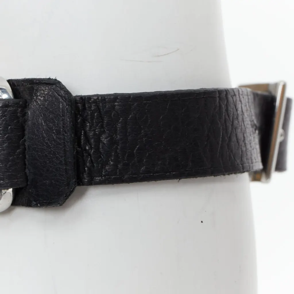 Louis Vuitton Black Leather Floral Bracelet Black Leather Fair - Inside View