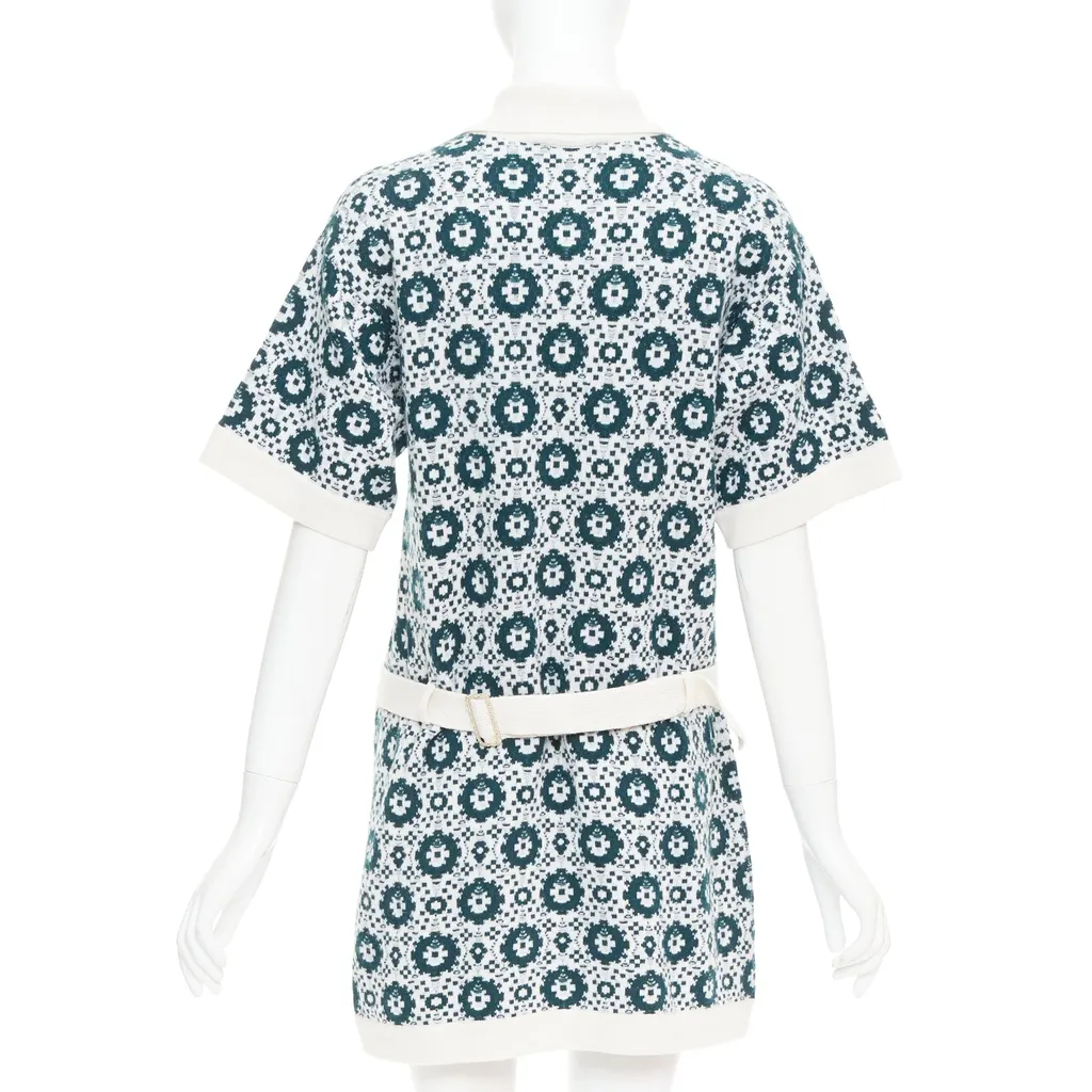 Chanel Mosaic Polo Dress Green Cashmere Very good - Box View