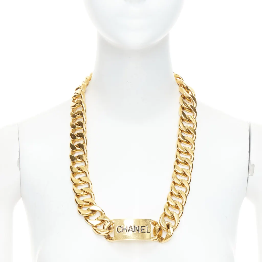 Chanel Logo Grid Platform Boots Gold Metal Good - Back View