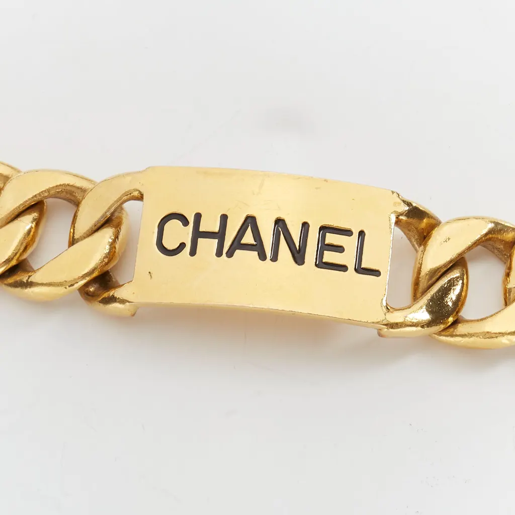 Chanel Logo Grid Platform Boots Gold Metal Good - Model View