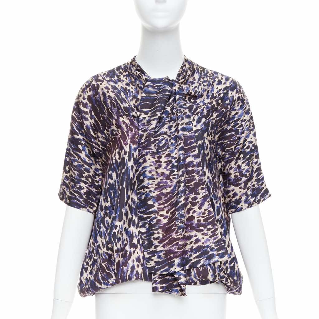 Dries Van Noten Leopard Tie Blouse