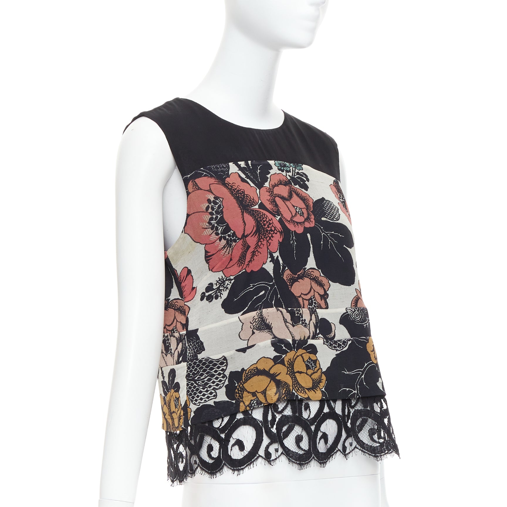 Dries Van Noten Floral Lace Hem Top - Image 6
