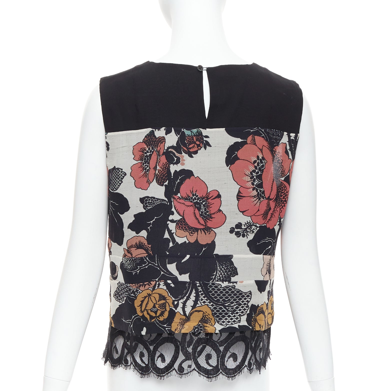 Dries Van Noten Floral Lace Hem Top - Side view