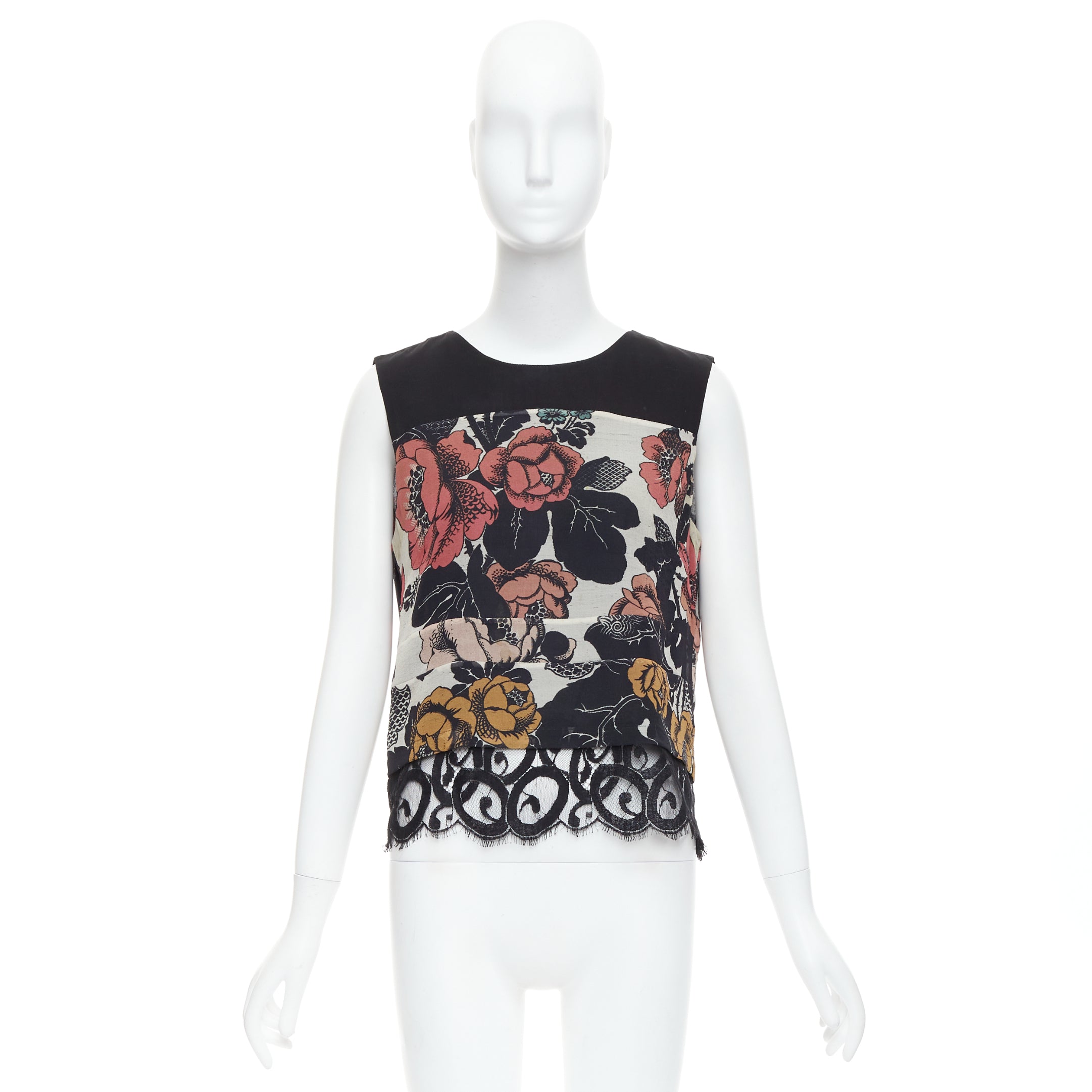 Dries Van Noten Floral Lace Hem Top - Image 11