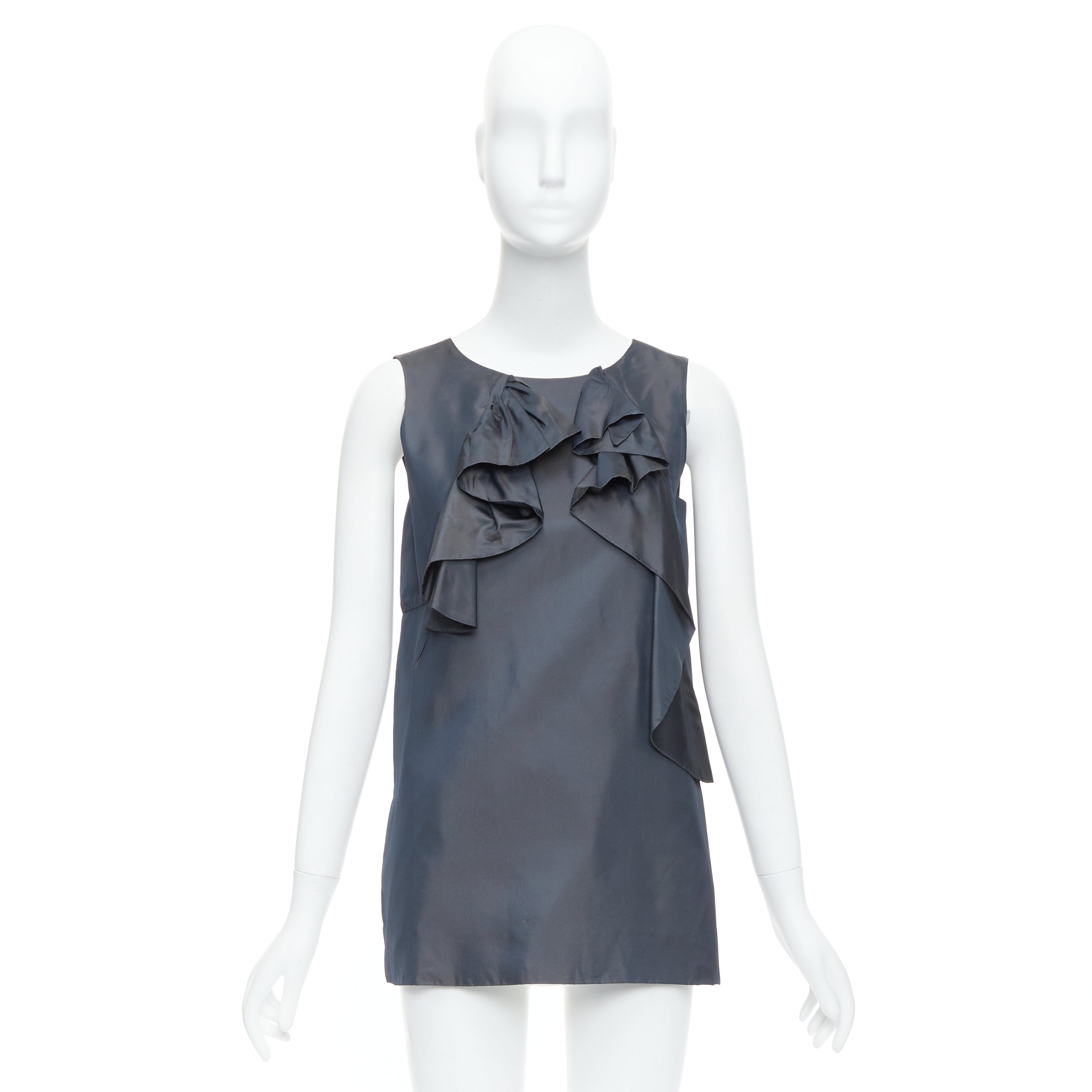 Marni Twill Ruffle Dress - Image 11