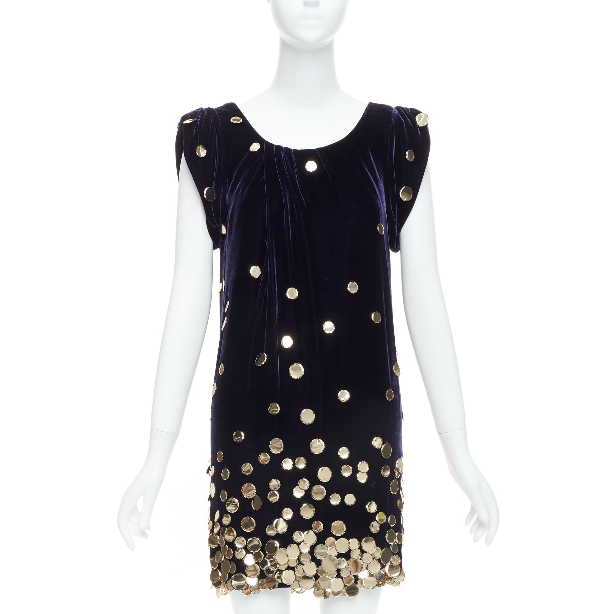 Diane Von Furstenberg Gold Pailette Dress