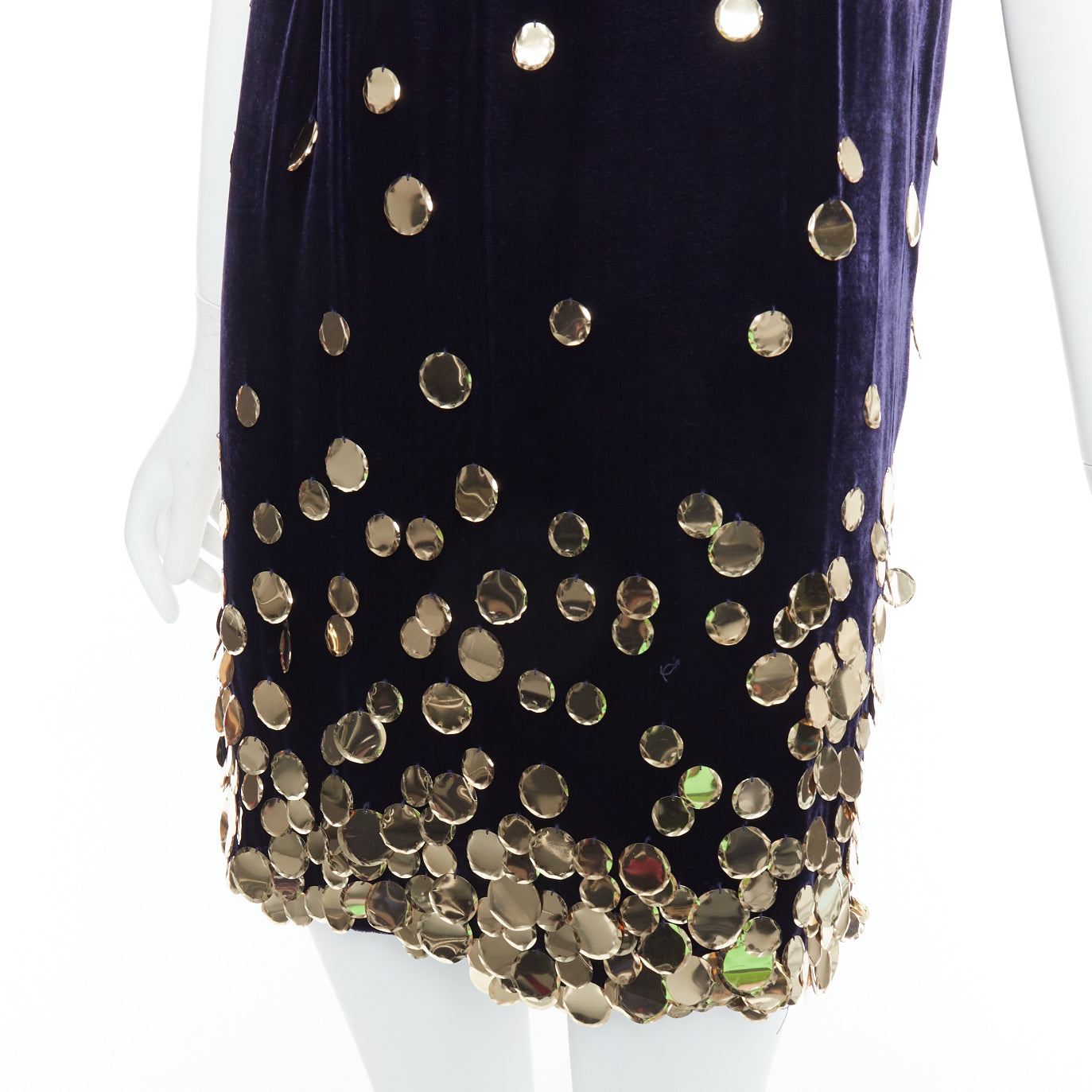 Diane Von Furstenberg Gold Pailette Dress - Back view