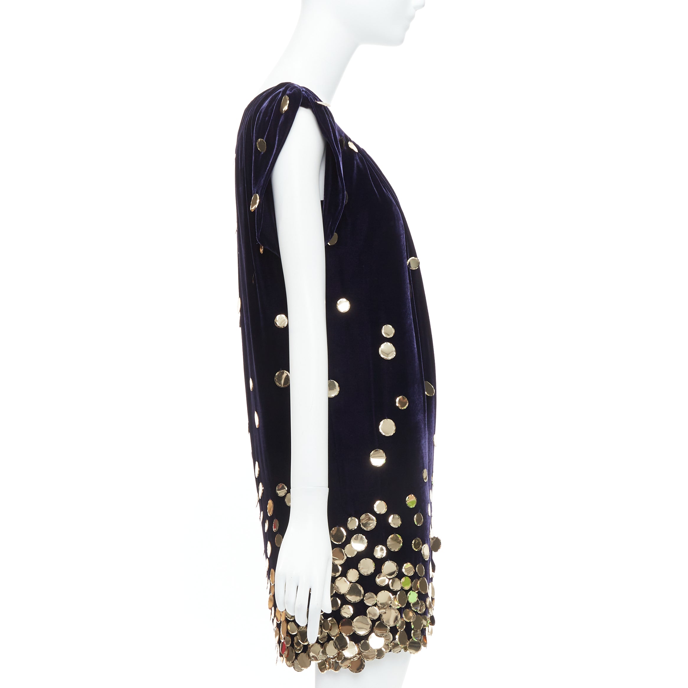 Diane Von Furstenberg Gold Pailette Dress - 4