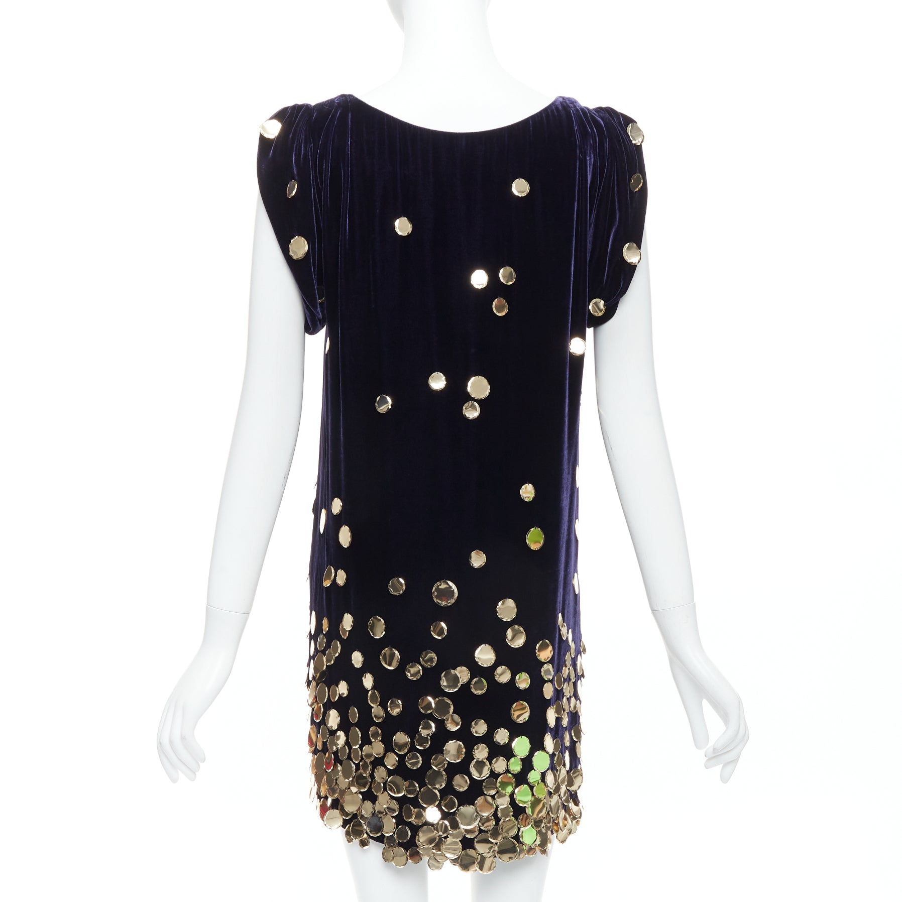 Diane Von Furstenberg Gold Pailette Dress - Side view