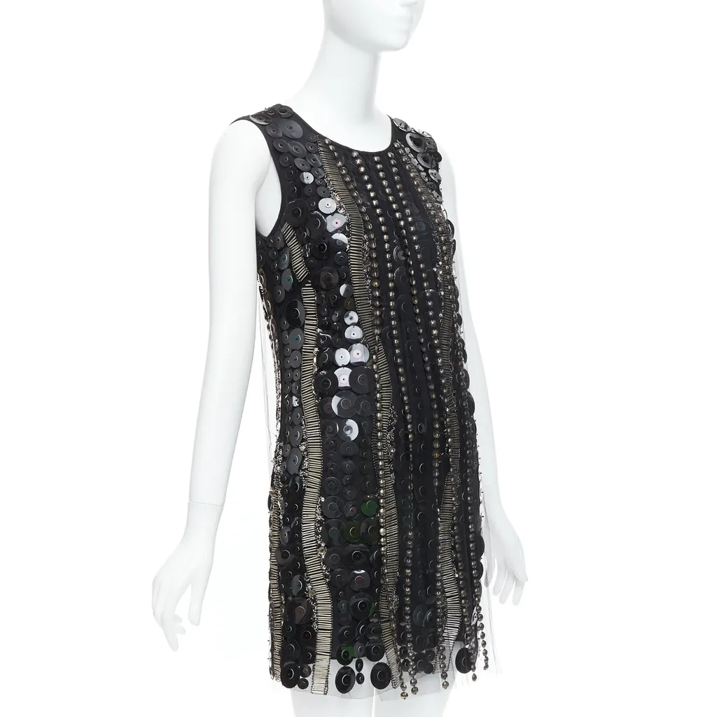 Collette Dinnigan Jewelled Party Dress Black Good - Inside View