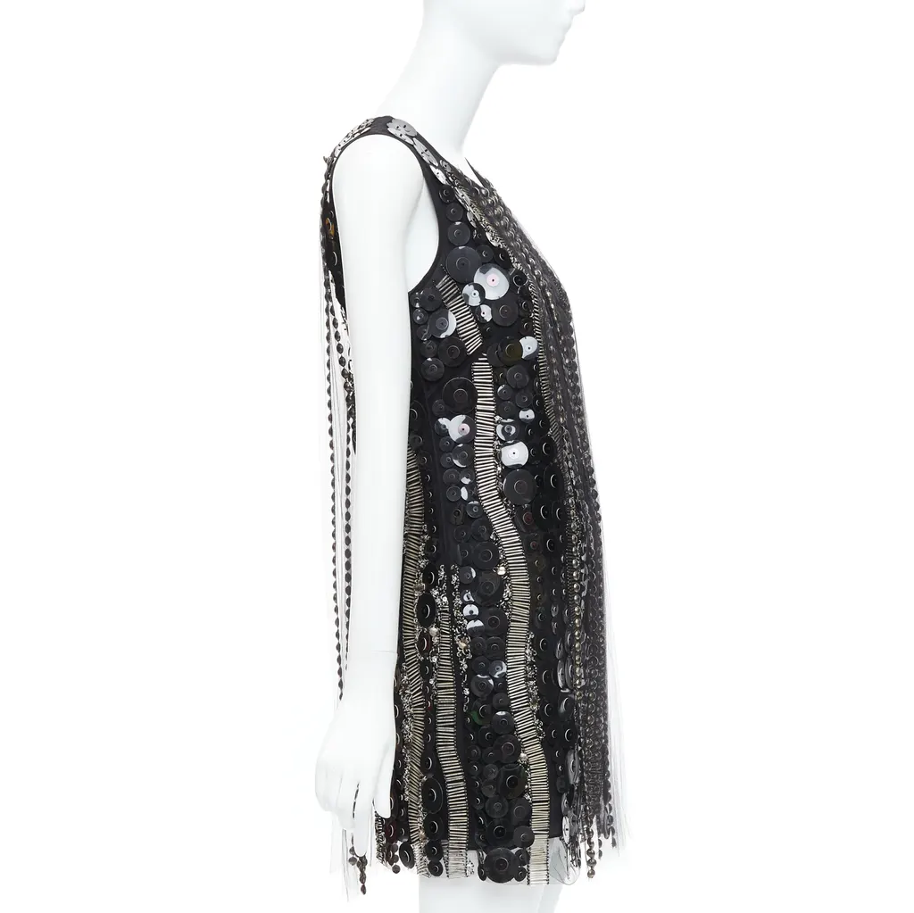 Collette Dinnigan Jewelled Party Dress Black Good - Model View