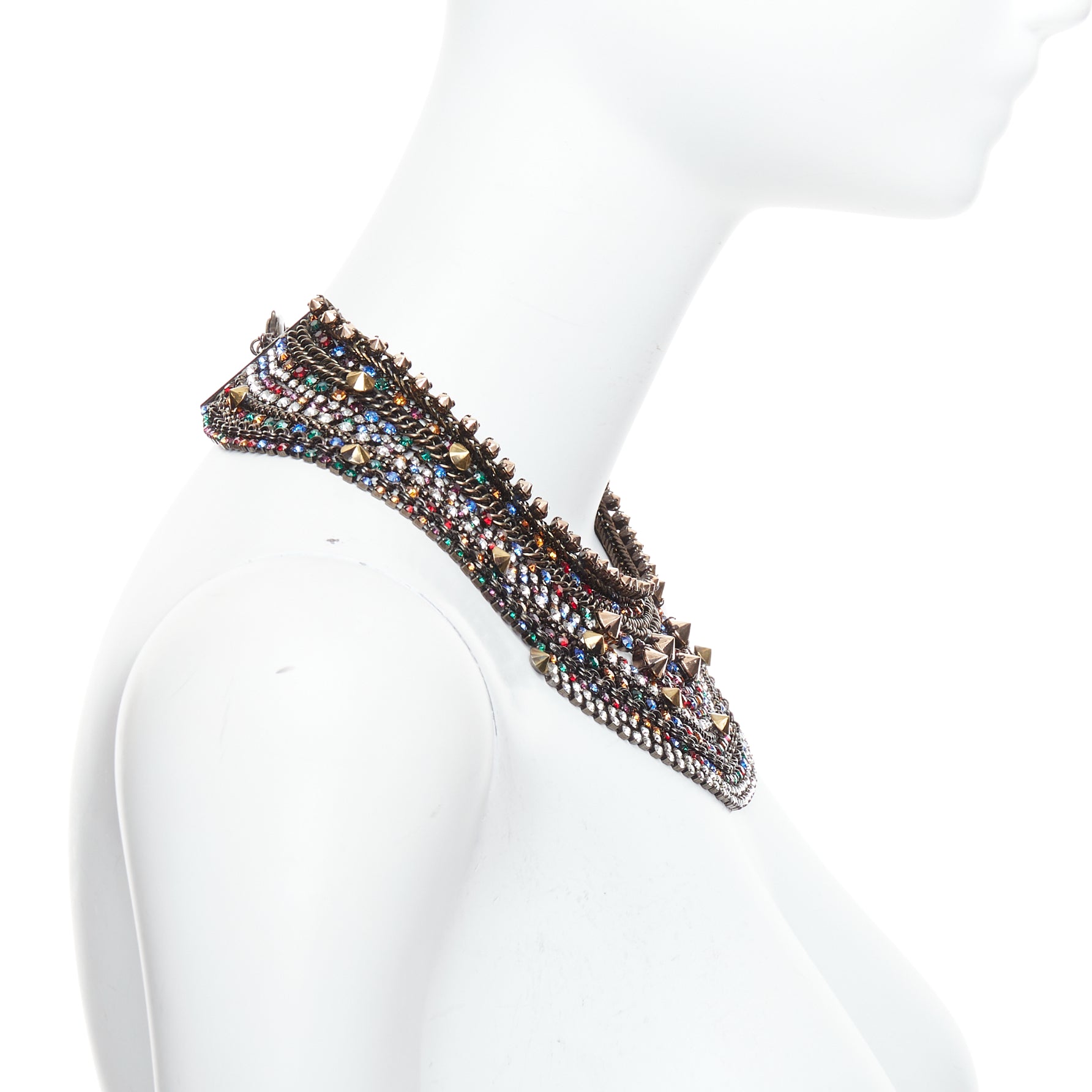 Iosselliani Rhinestone Collar Necklace - 4