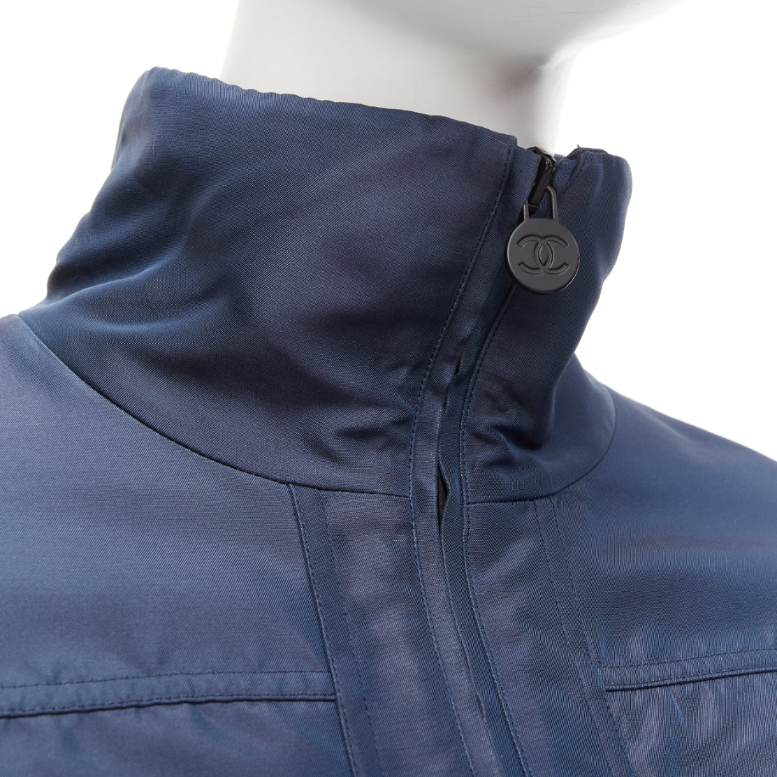 Chanel Navy Bomber Jacket - Back view