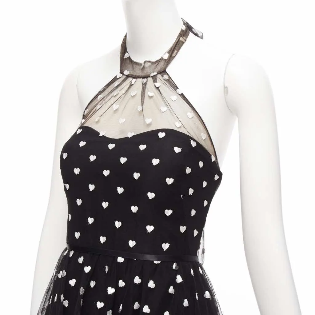 Marchesa Heart Tiered Gown Black Polyester Never worn - Back View