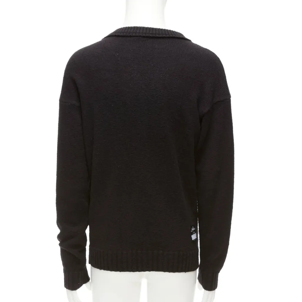 Loro Piana Logo Tab Knit Sweater Black Cotton Never worn - Box View