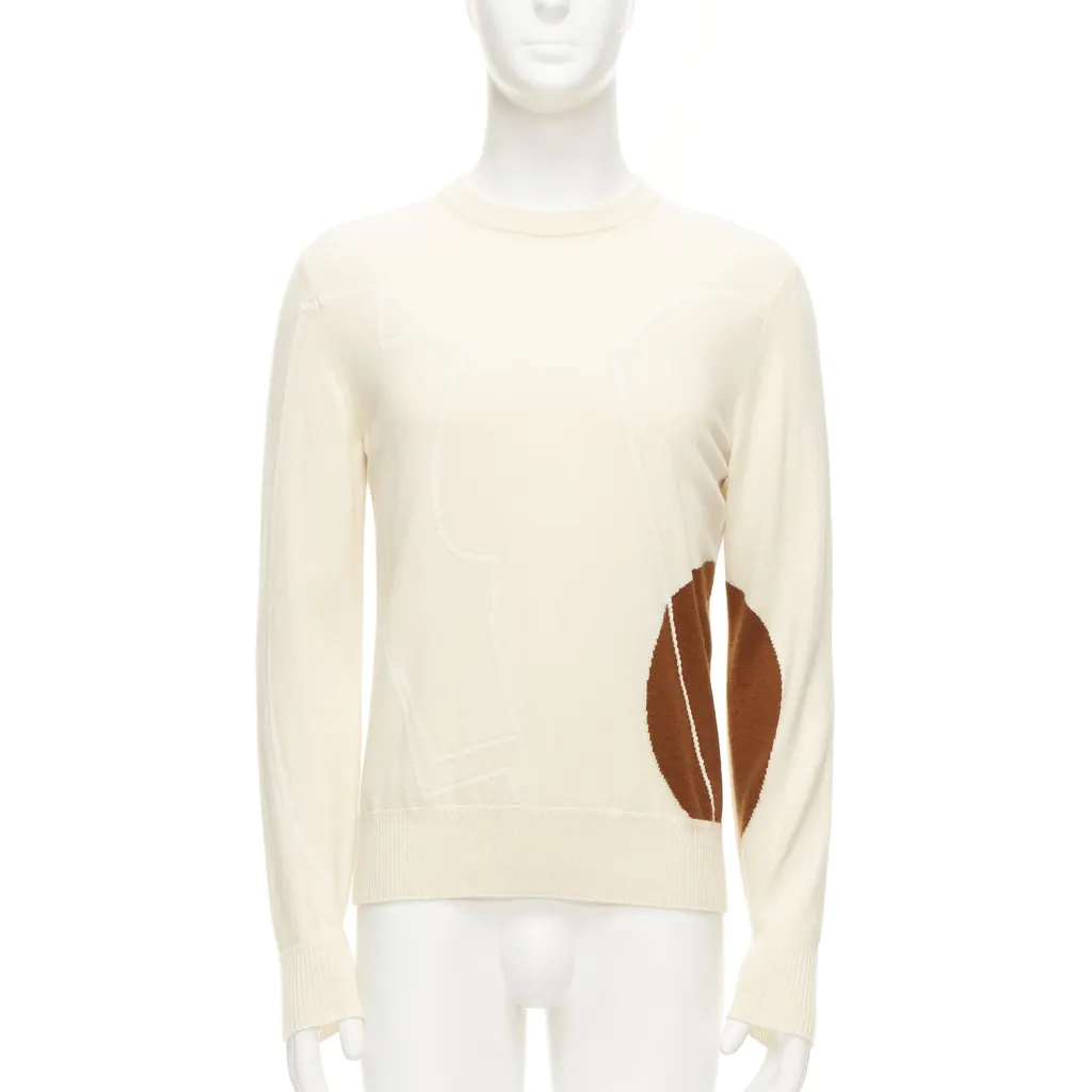 Loro Piana Abstract Graphic Sweater Beige Cashmere Very good - Front View