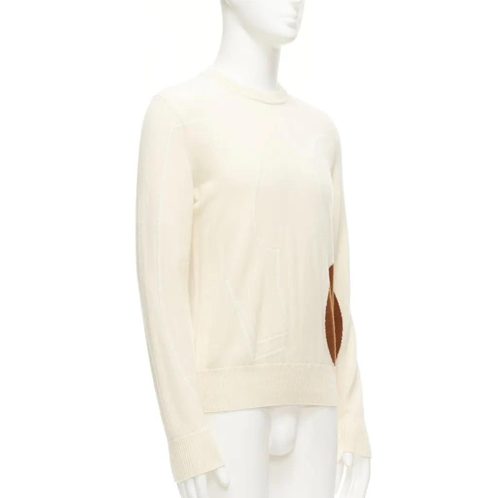 Loro Piana Abstract Graphic Sweater Beige Cashmere Very good - Inside View