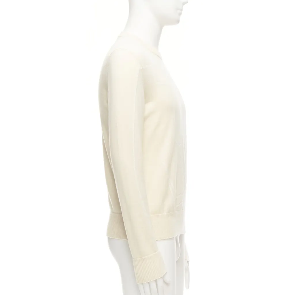 Loro Piana Abstract Graphic Sweater Beige Cashmere Very good - Model View