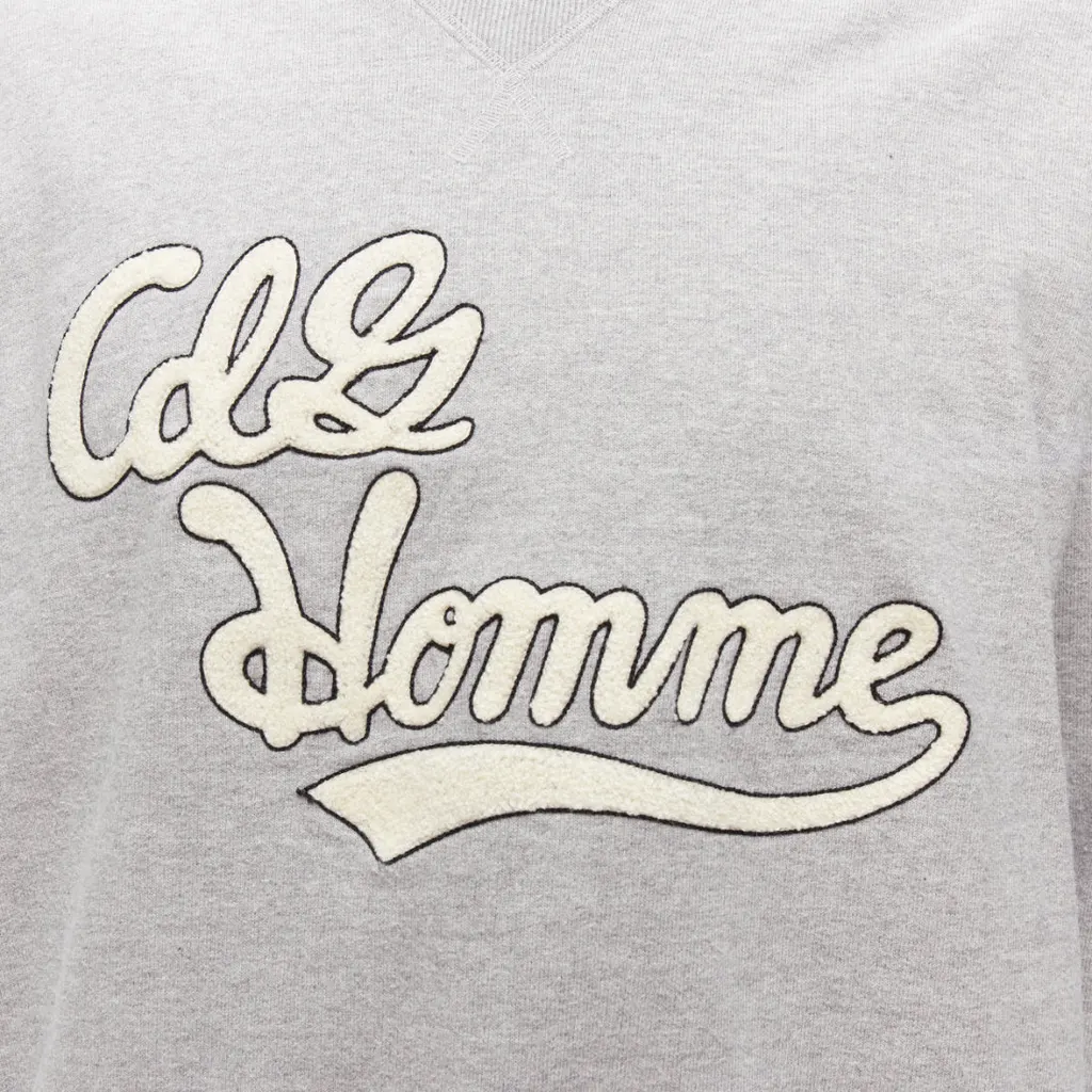 Comme Des Garcons Logo Varsity Sweatshirt Grey Cotton Never worn - Back View
