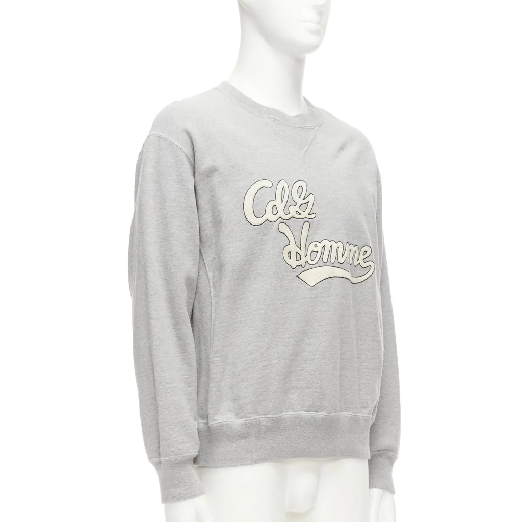 Comme Des Garcons Logo Varsity Sweatshirt Grey Cotton Never worn - Inside View