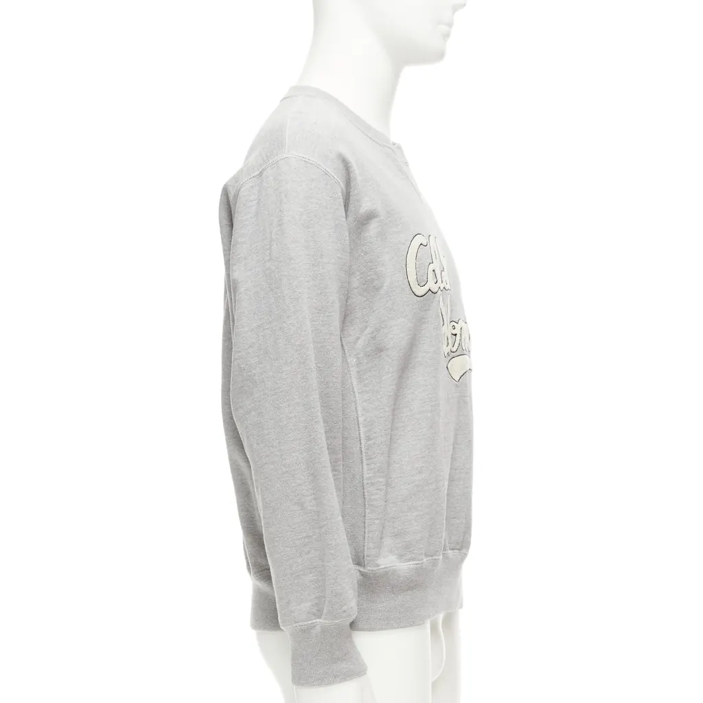 Comme Des Garcons Logo Varsity Sweatshirt Grey Cotton Never worn - Model View