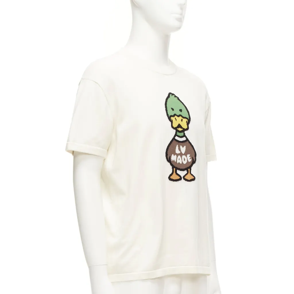 Louis Vuitton Duck Intarsia Top Ecru Cotton Very good - Inside View