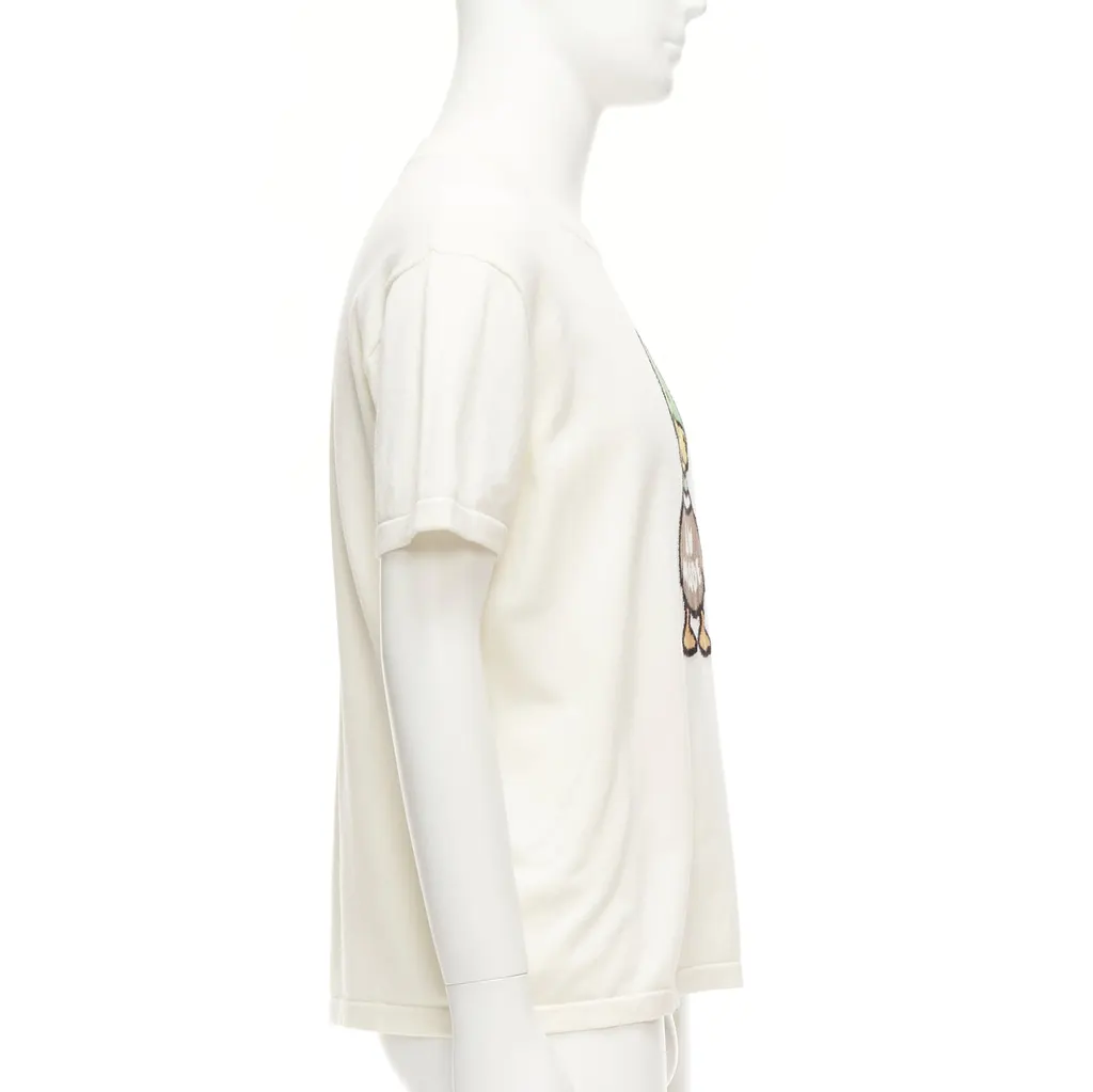 Louis Vuitton Duck Intarsia Top Ecru Cotton Very good - Model View