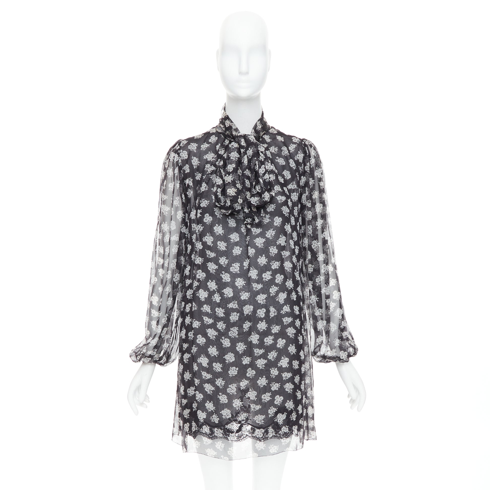 Dolce & Gabbana Floral Sheer Dress - Image 11