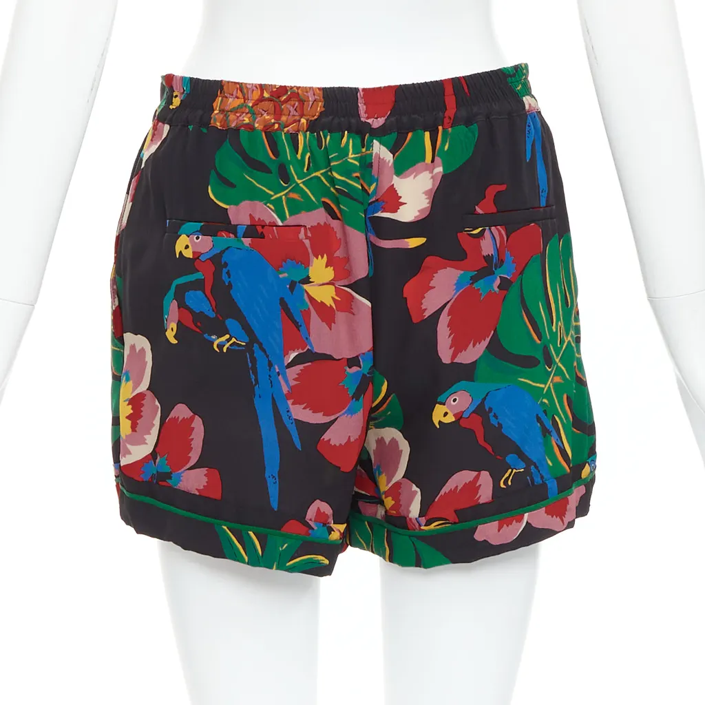 Valentino Parrot Floral Shorts Red Silk Very good - Box View