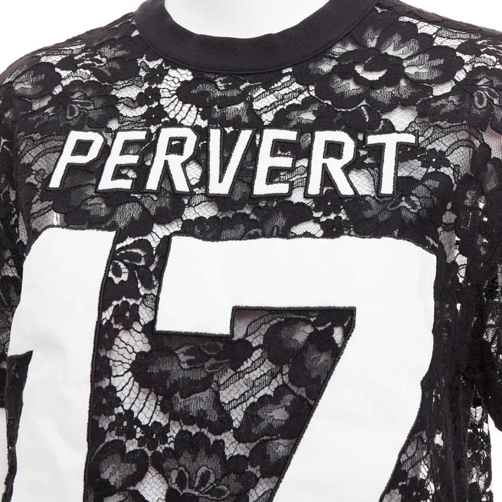Givenchy Pervert Lace Tee Black Cotton Very good - Back View