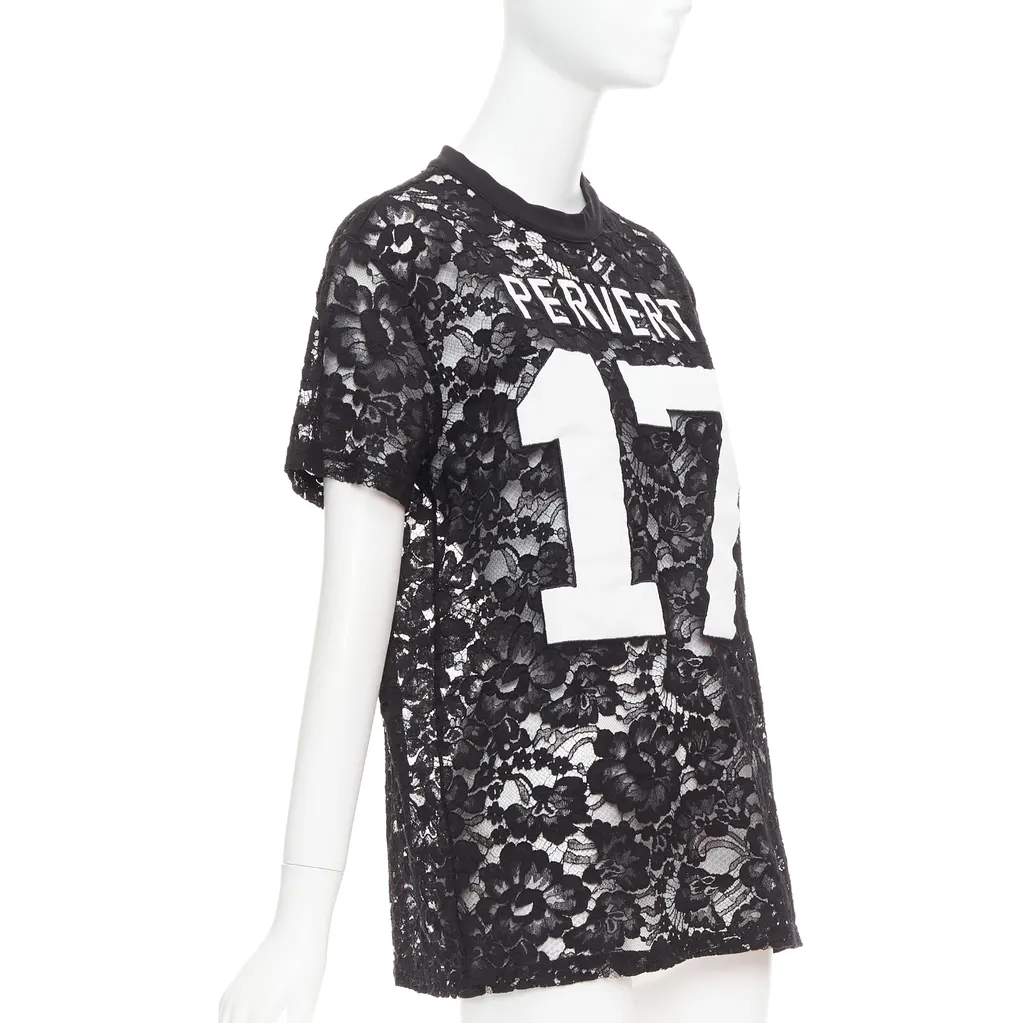 Givenchy Pervert Lace Tee Black Cotton Very good - Inside View