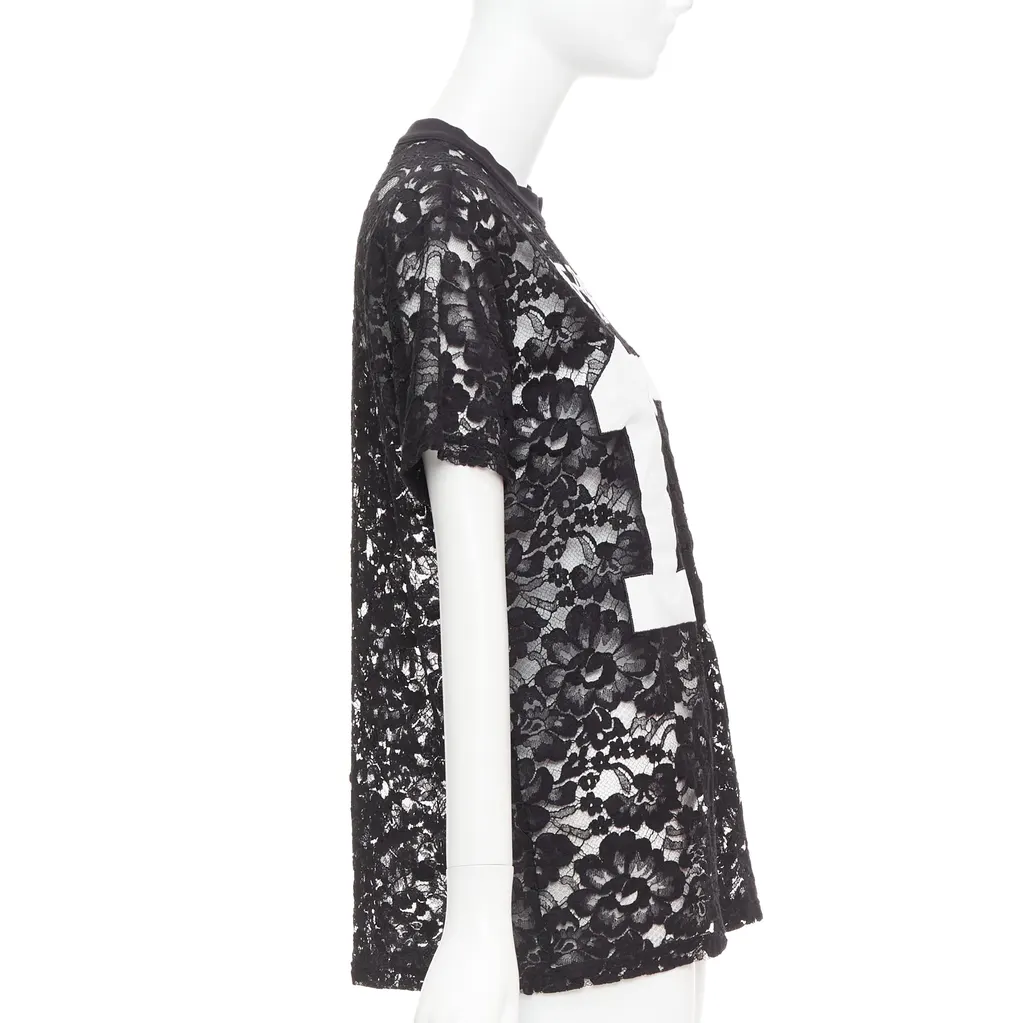 Givenchy Pervert Lace Tee Black Cotton Very good - Model View