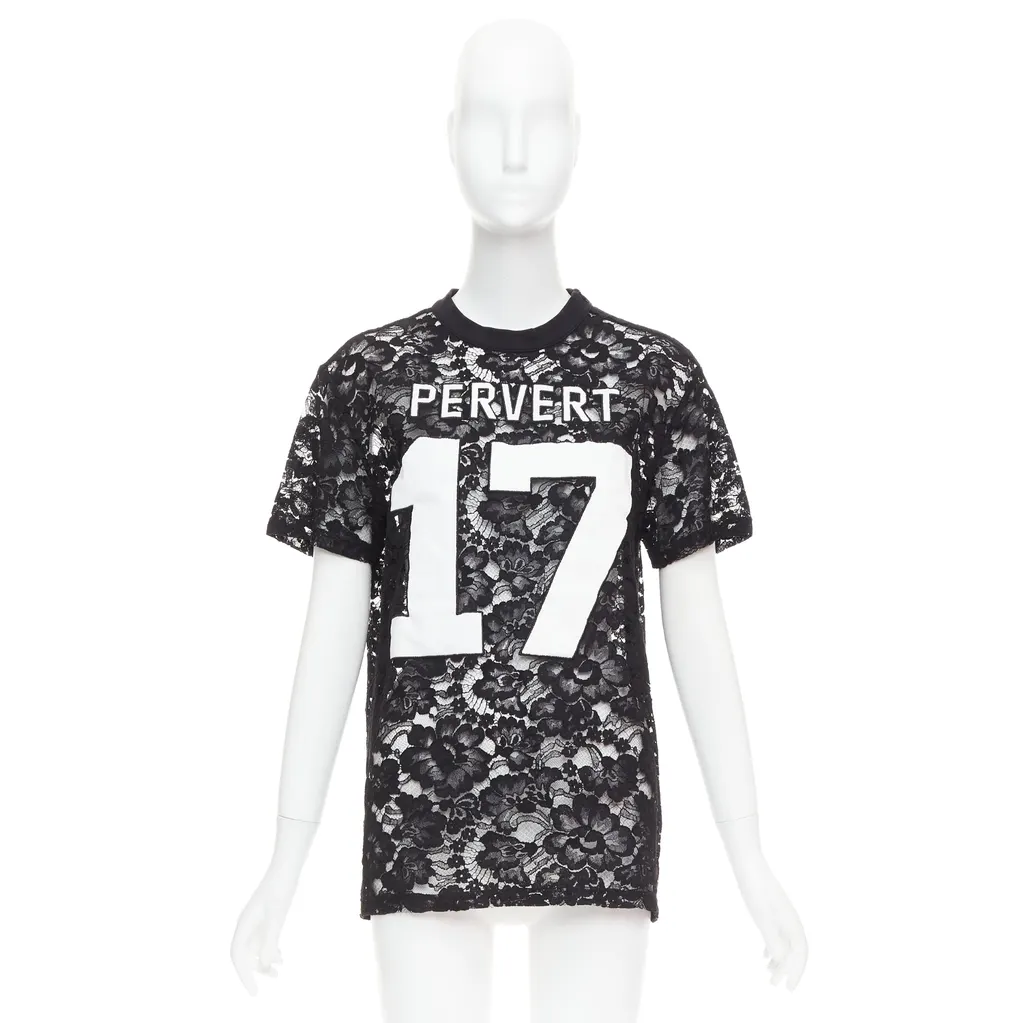 Givenchy Pervert Lace Tee Black FR 36 Cotton | Pre-Owned Dub