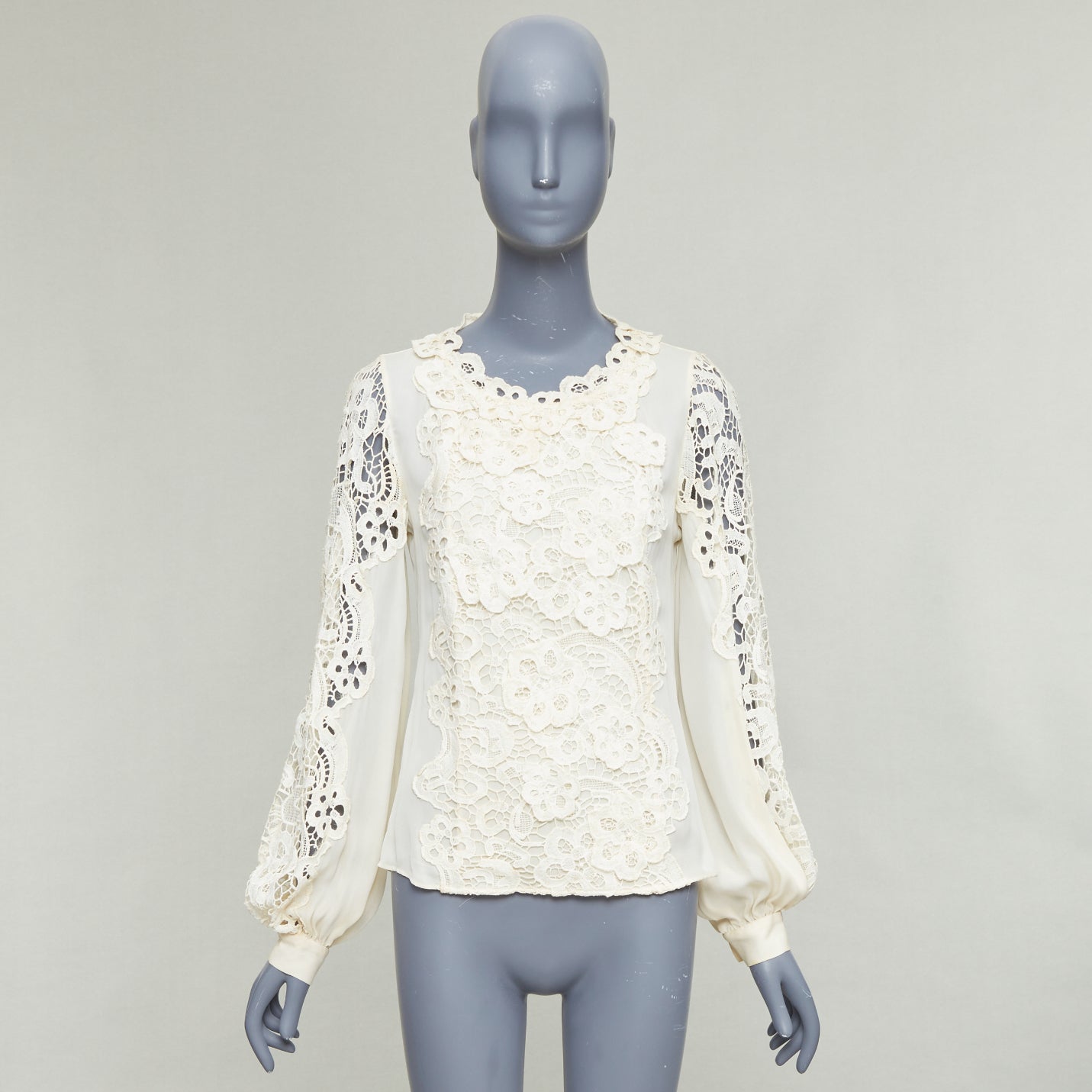 Oscar De La Renta Floral Lace Blouse - Image 11