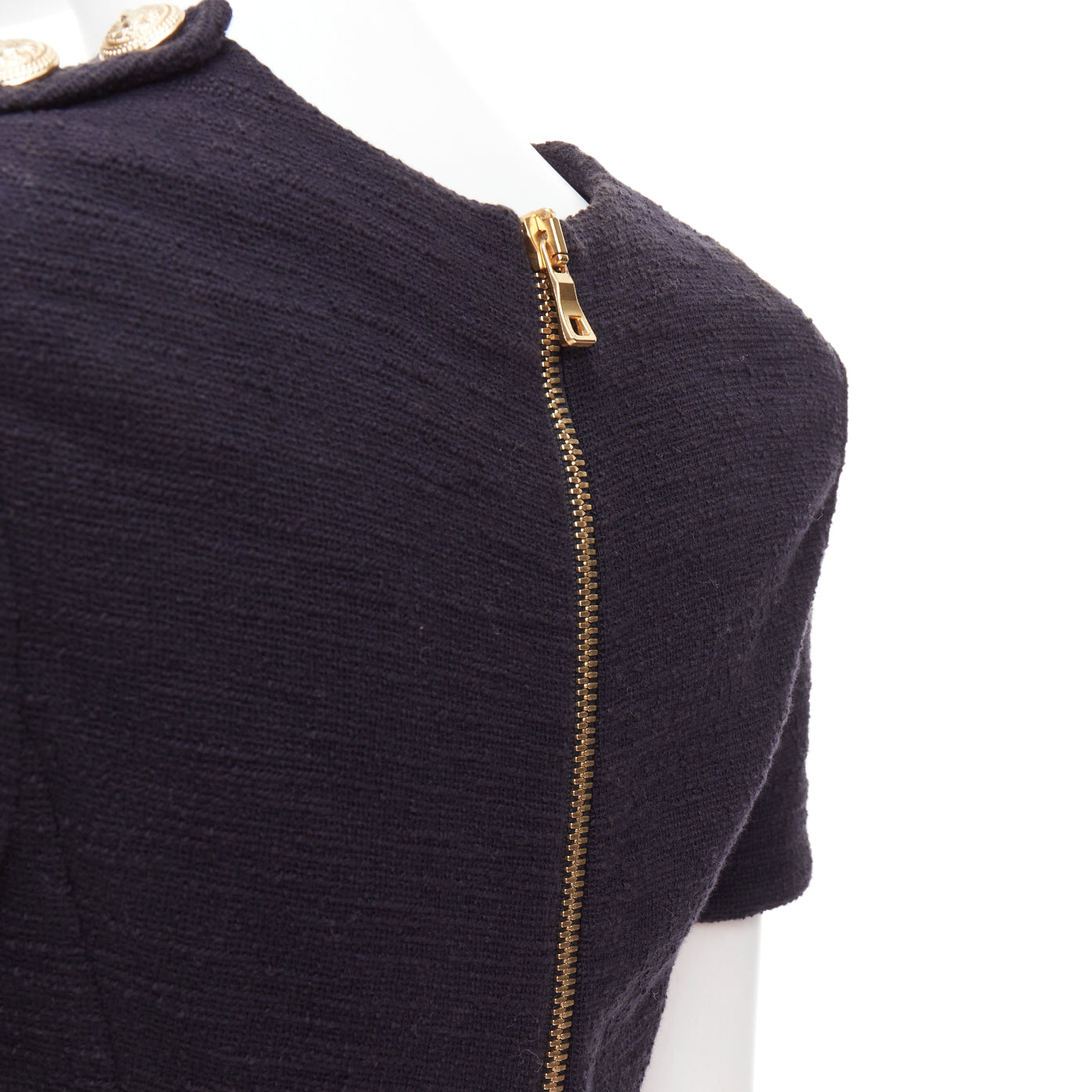 Balmain Tweed Gold Zip Top - Detail 2