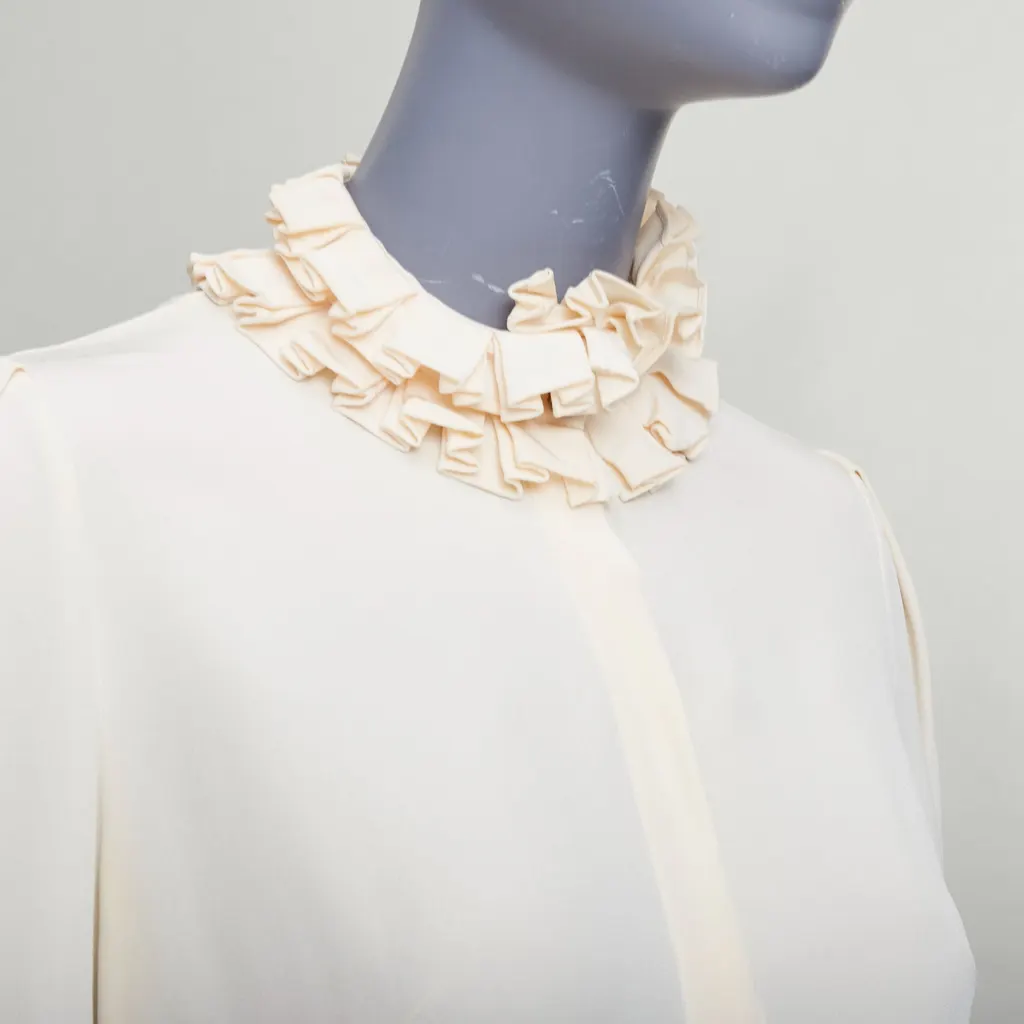 Alexander McQueen Victorian Darted Blouse Beige Silk Very good - Back View