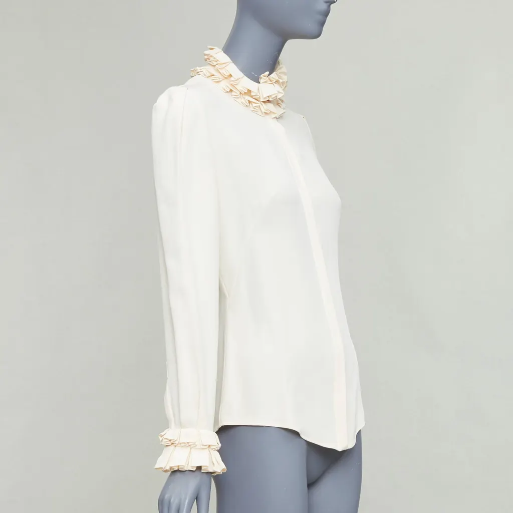 Alexander McQueen Victorian Darted Blouse Beige Silk Very good - Inside View