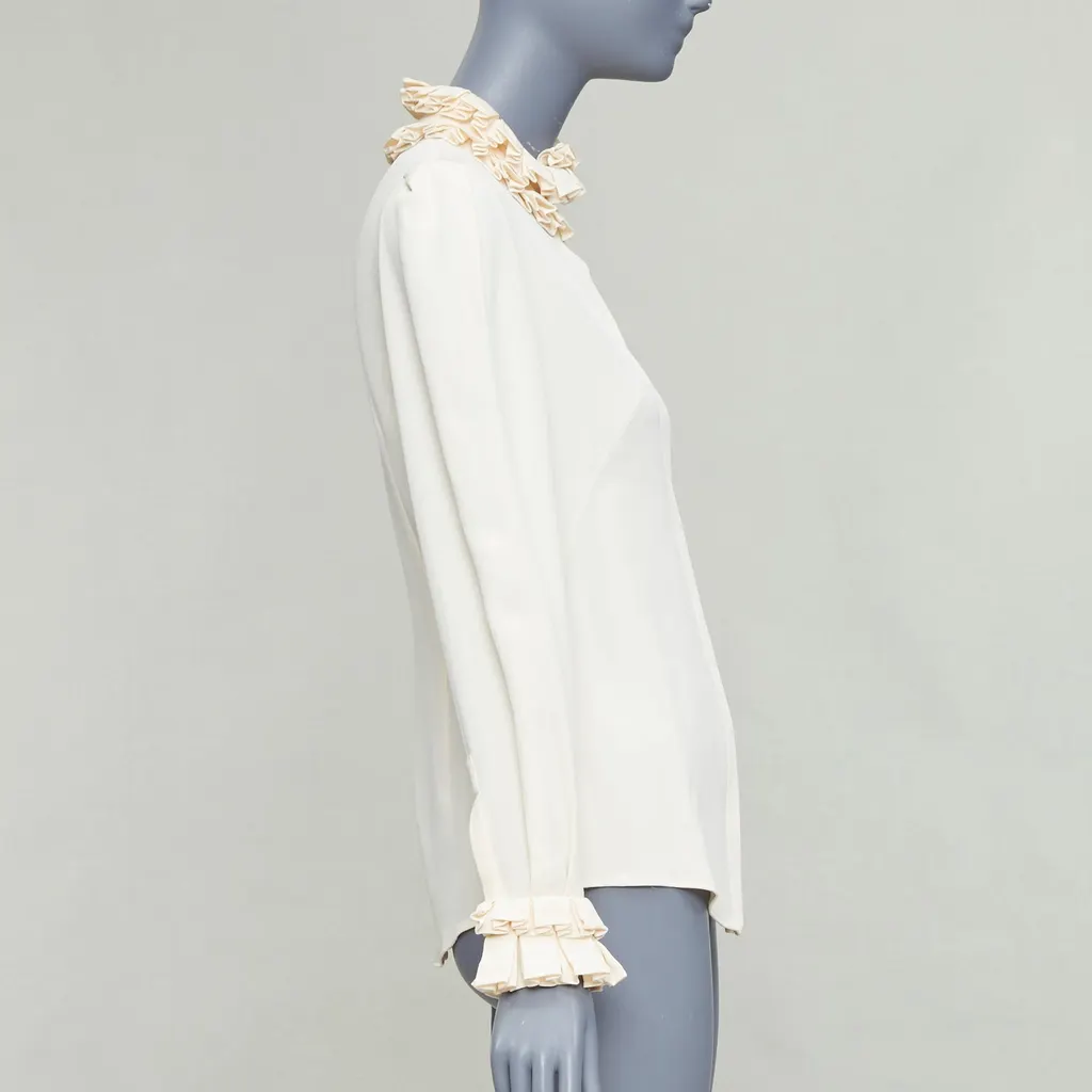 Alexander McQueen Victorian Darted Blouse Beige Silk Very good - Model View
