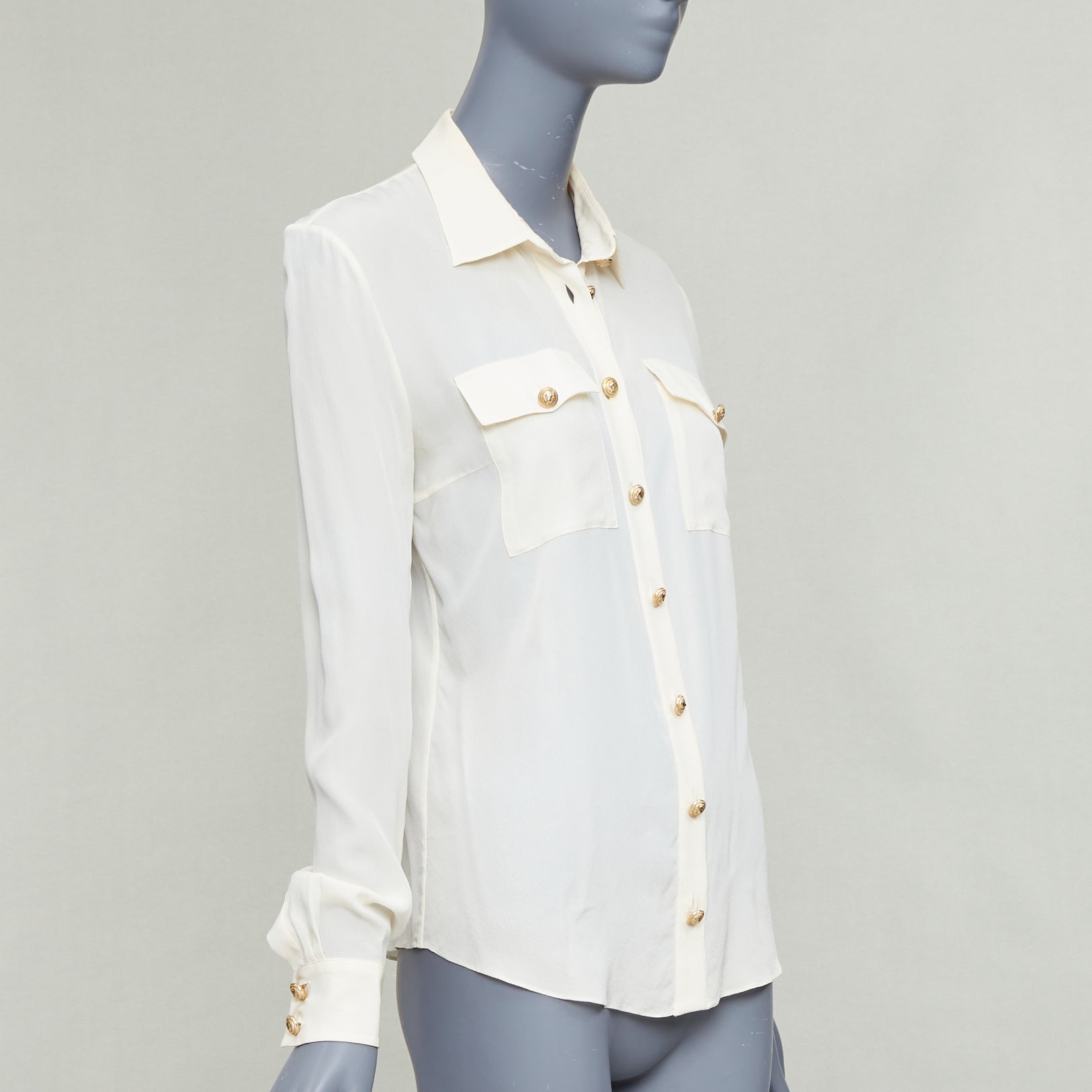 Balmain Gold Button Blouse - Image 6