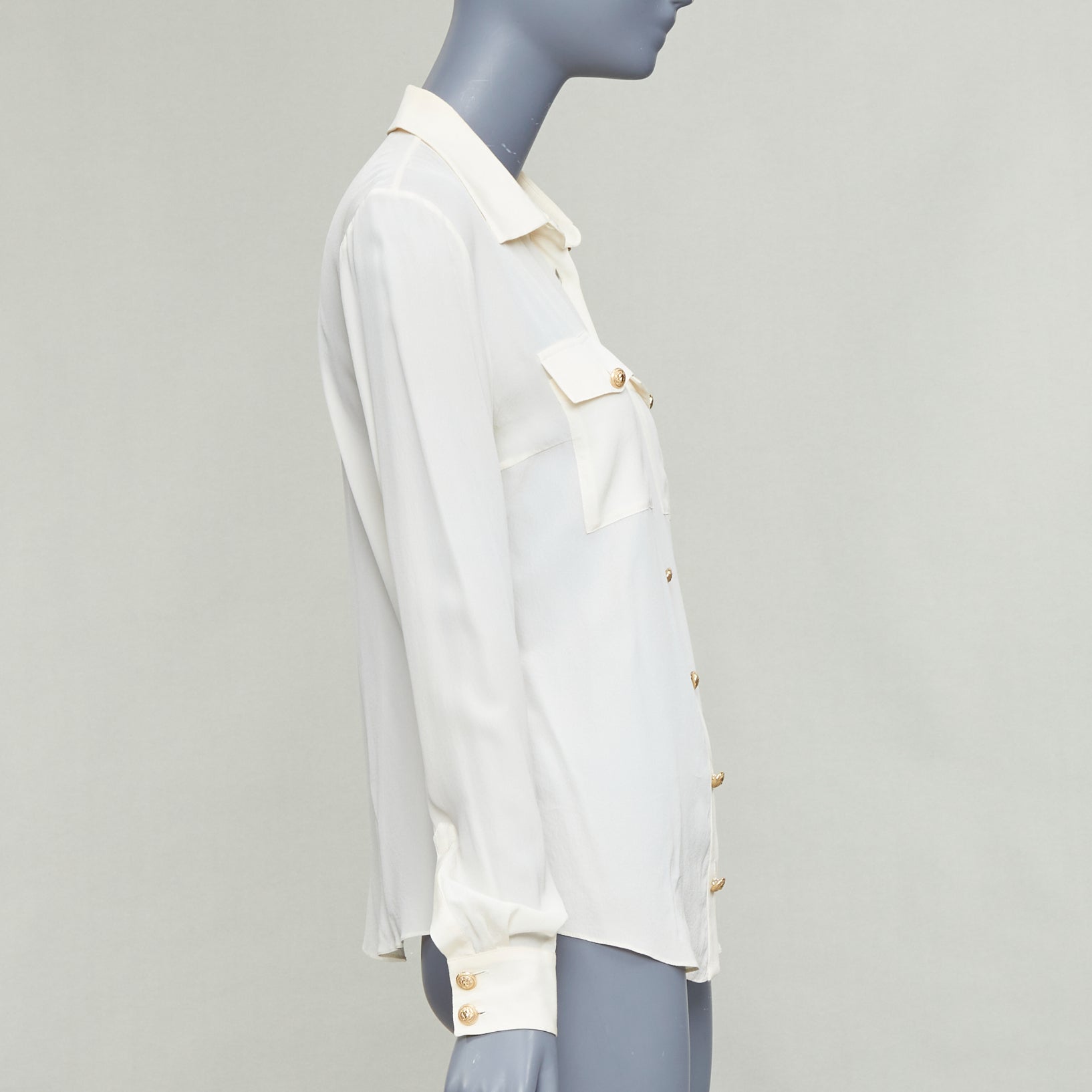 Balmain Gold Button Blouse - 4