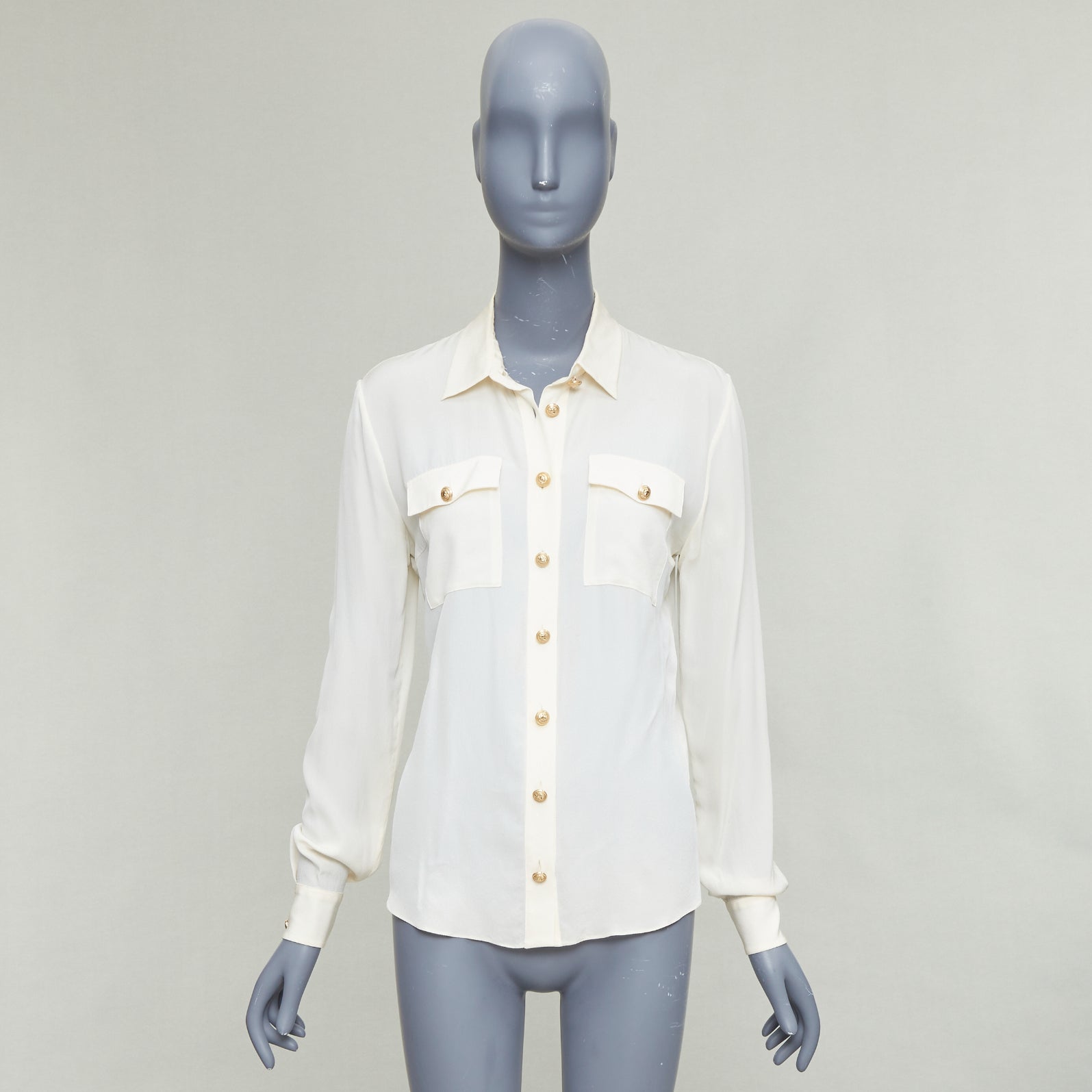 Balmain Gold Button Blouse - Image 11