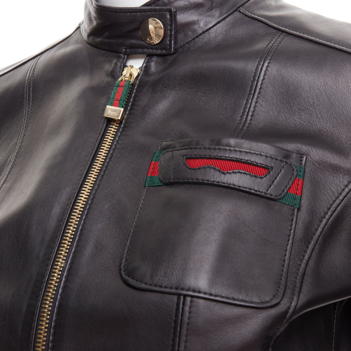 Gucci Web Trim Moto Jacket - Back view