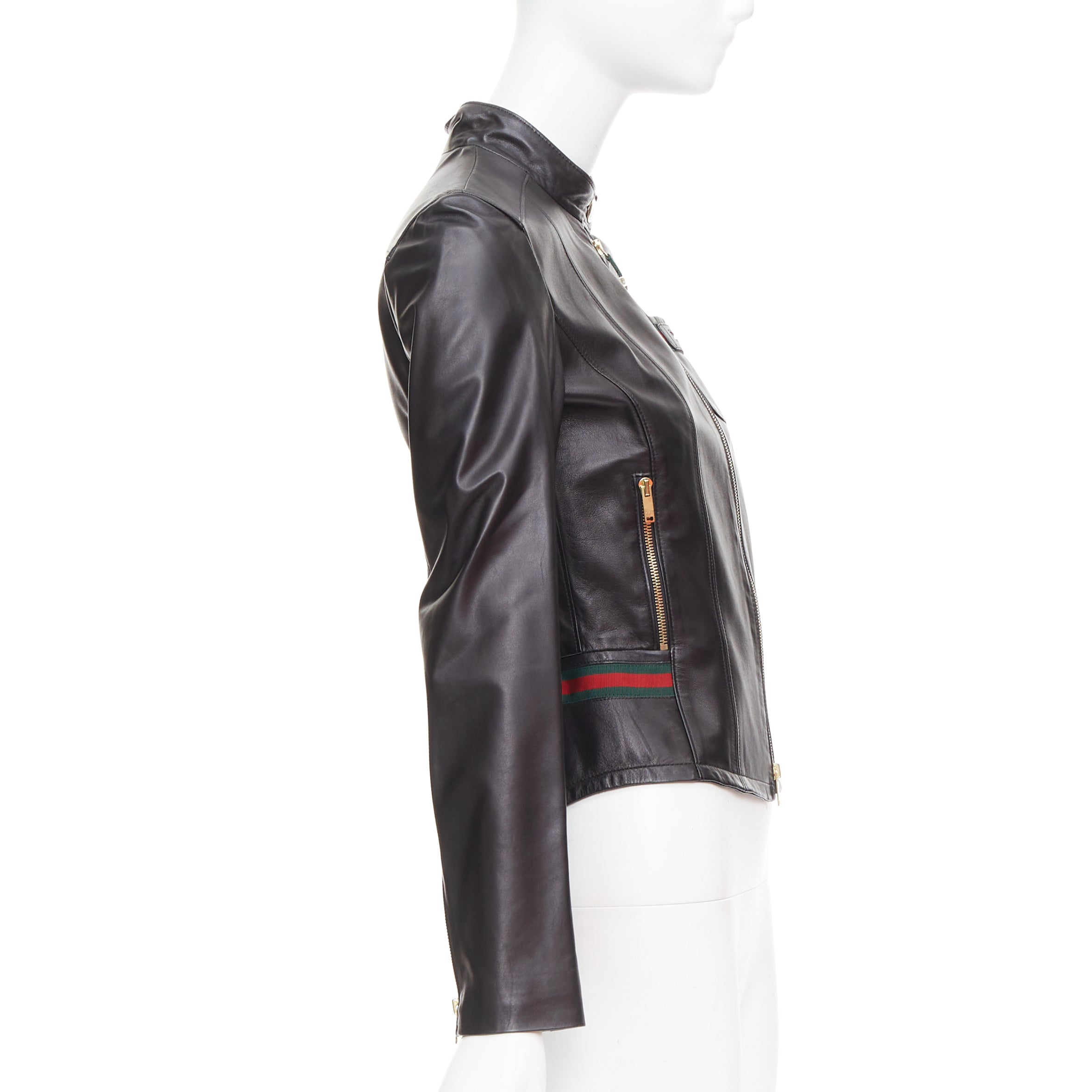 Gucci Web Trim Moto Jacket - Side view